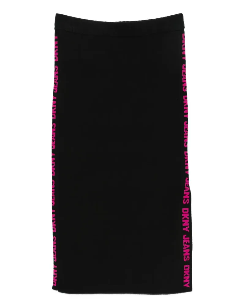 DKNY Midirock mit Logo-Streifen - Schwarz Schwarz