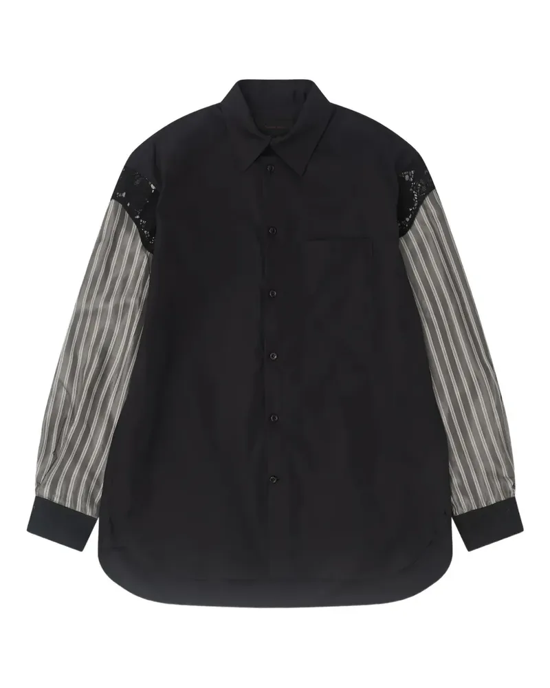 Simone Rocha Gestreiftes Hemd - Schwarz Schwarz