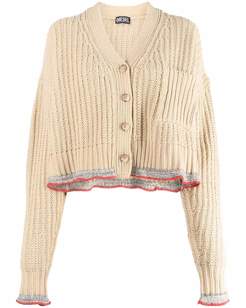 Diesel Cropped-Cardigan mit V-Ausschnitt - Nude Nude