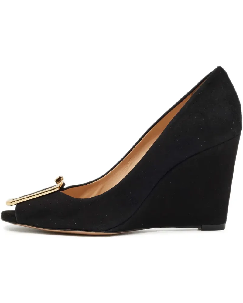Tory Burch Peeptoe-Schuhe mit Wedge-Absatz - Schwarz Schwarz