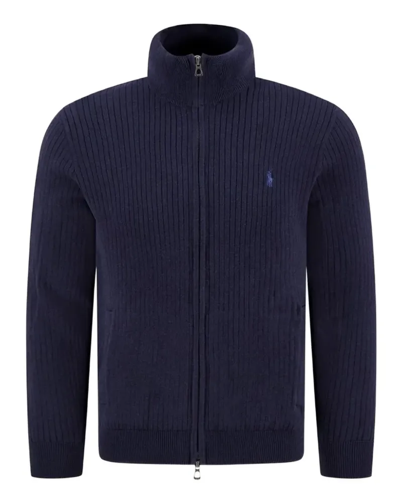 Ralph Lauren Geripptes Sweatshirt mit Reißverschluss - Blau Blau
