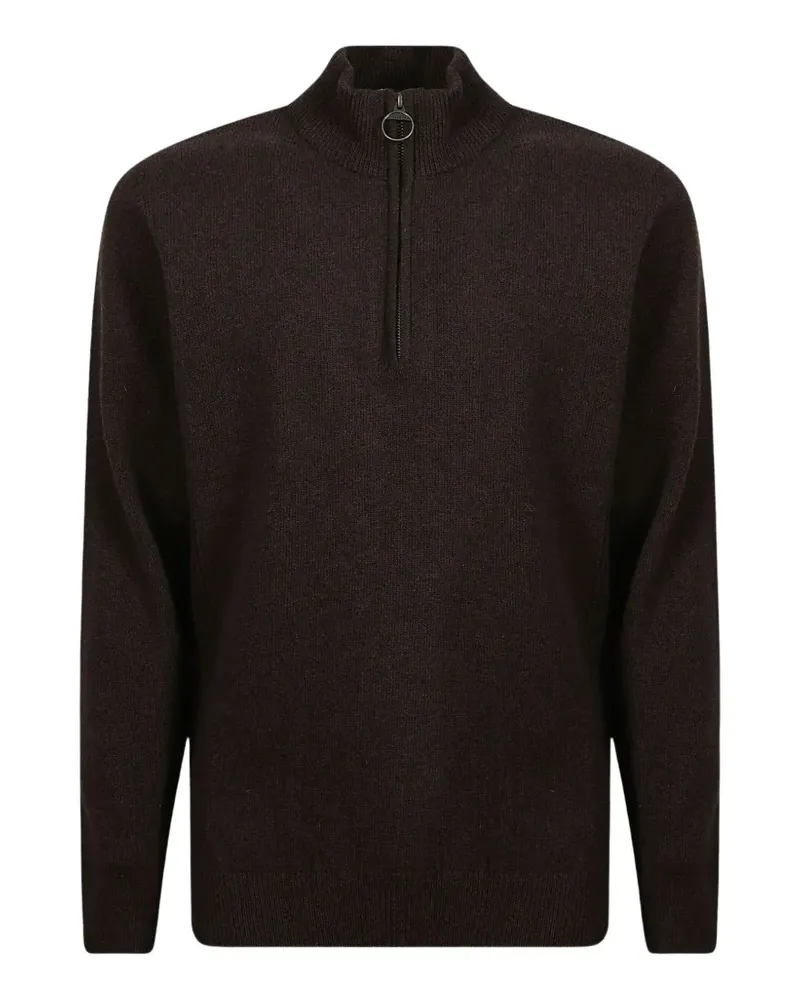Barbour tartan-patchwork quarter-zip sweater - Braun Braun