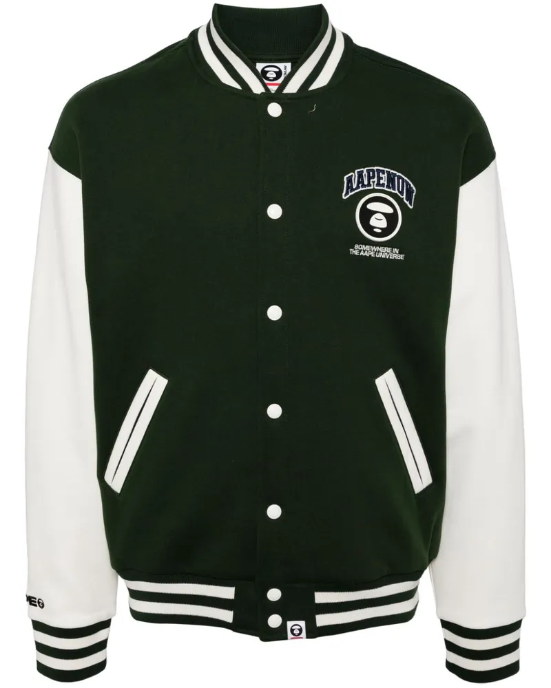 BAPE Baseballjacke mit Logo - Grün Grün