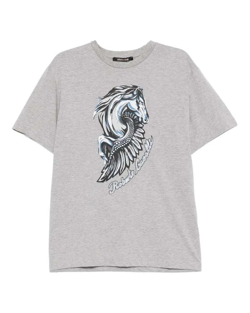 Roberto Cavalli graphic-print crew-neck T-shirt - Grau Grau