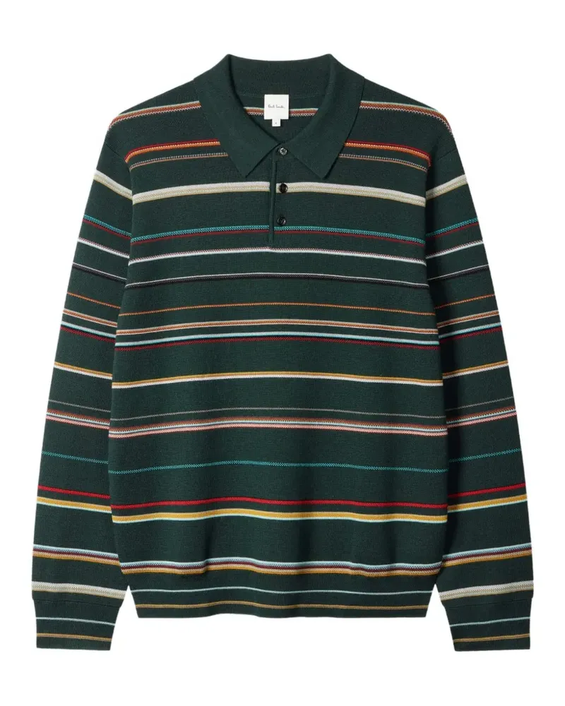 Paul Smith Poloshirt mit Streifendetail - Grün Grün