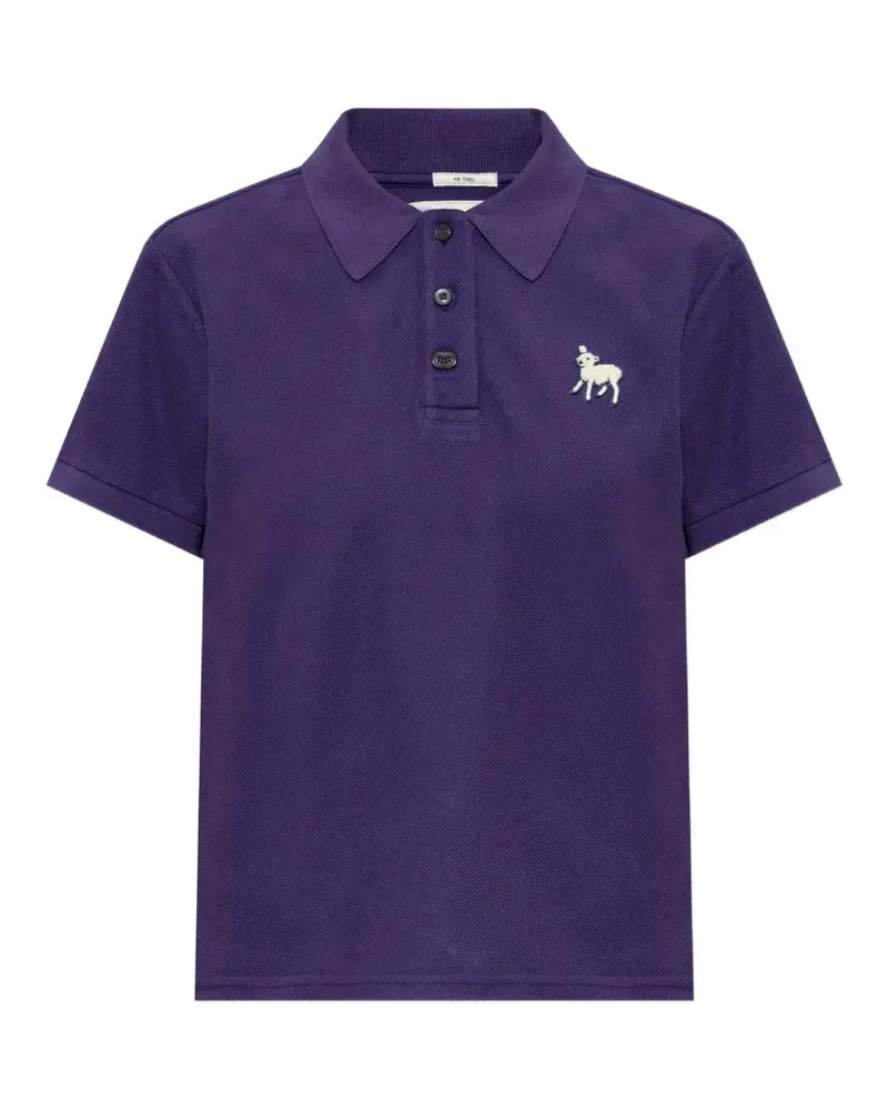 Mother logo-patch polo shirt - Violett Violett