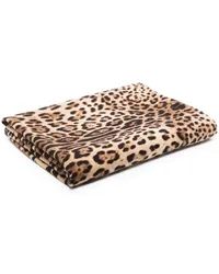 Dolce & Gabbana Decke mit Leoparden-Print 140cm x 180cm Braun