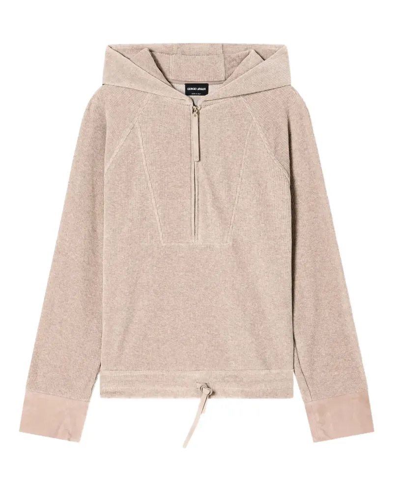 Giorgio Armani Kapuzenjacke mit Reißverschluss - Nude Nude