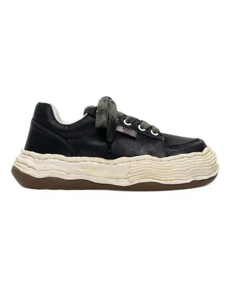 MIHARAYASUHIRO Gewachste Oliver OG Sneakers - Schwarz Schwarz