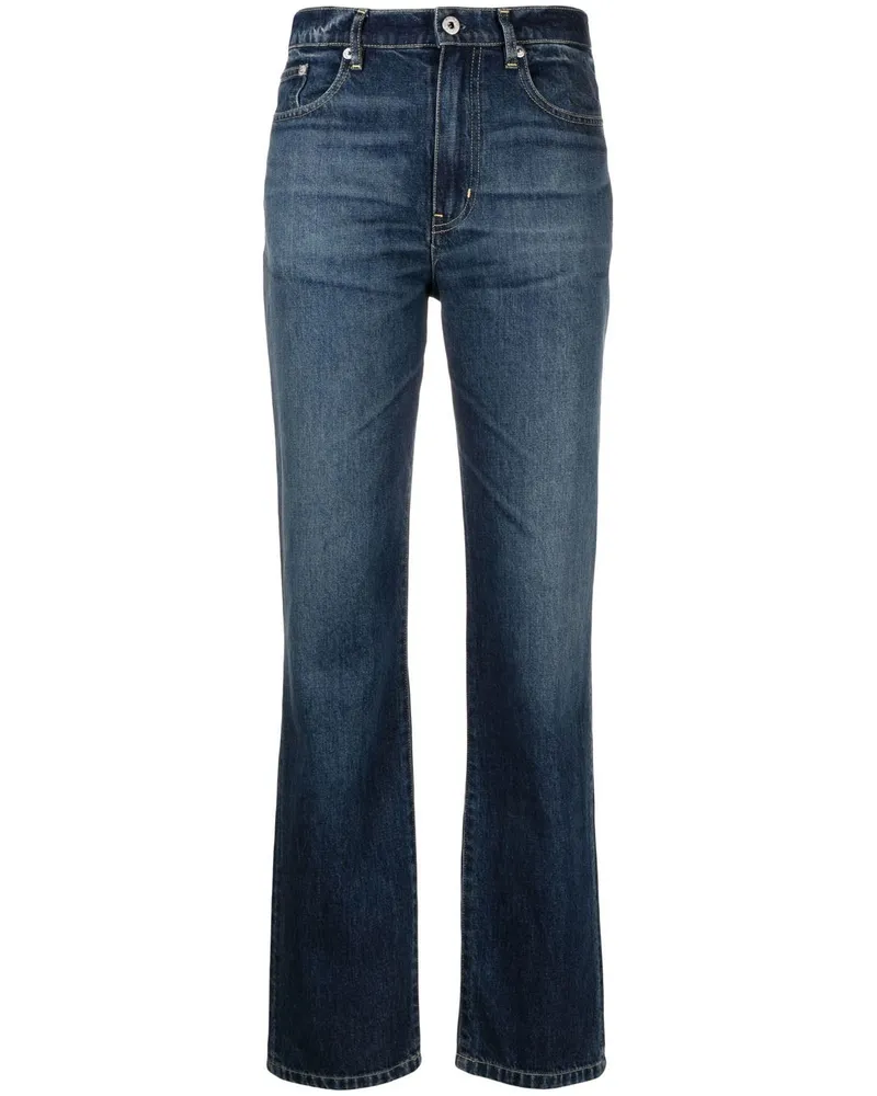 Kenzo Halbhohe Straight-Leg-Jeans - Blau Blau