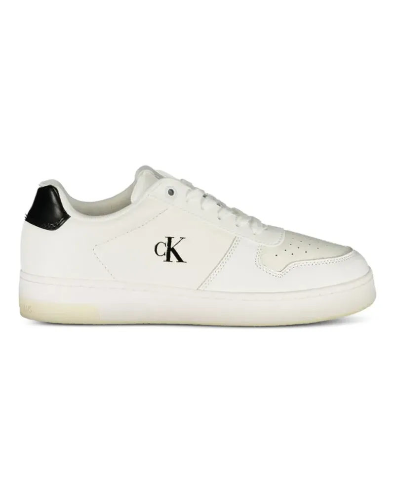 Calvin Klein logo-patch pebbled sneakers - Weiß Weiß