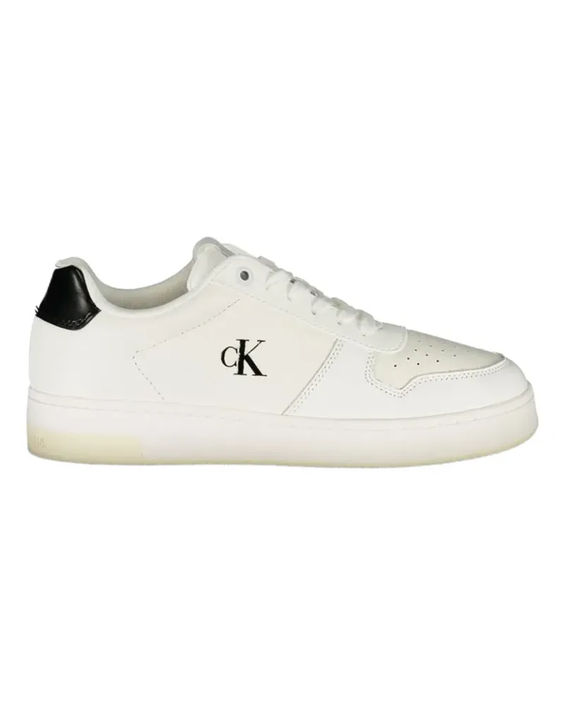 Calvin Klein logo-patch pebbled sneakers - Weiß Weiß