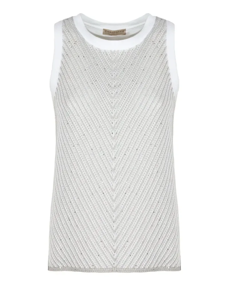 Purotatto sequin-embellished top - Weiß Weiß