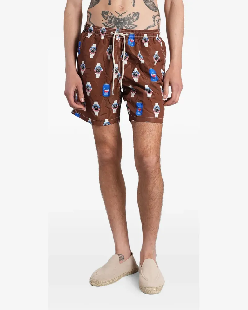 MC2 Saint Barth graphic-print drawstring swim shorts - Braun Braun