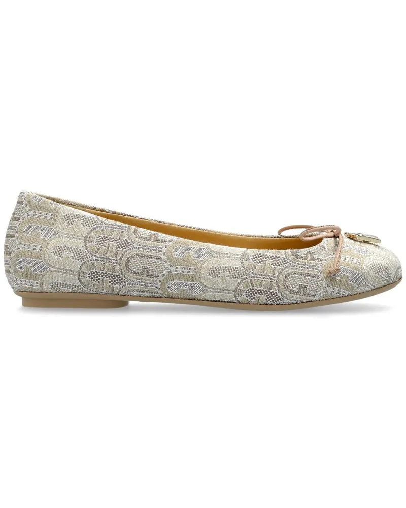 Furla Ballerinas aus Logo-Jacquard - Nude Nude