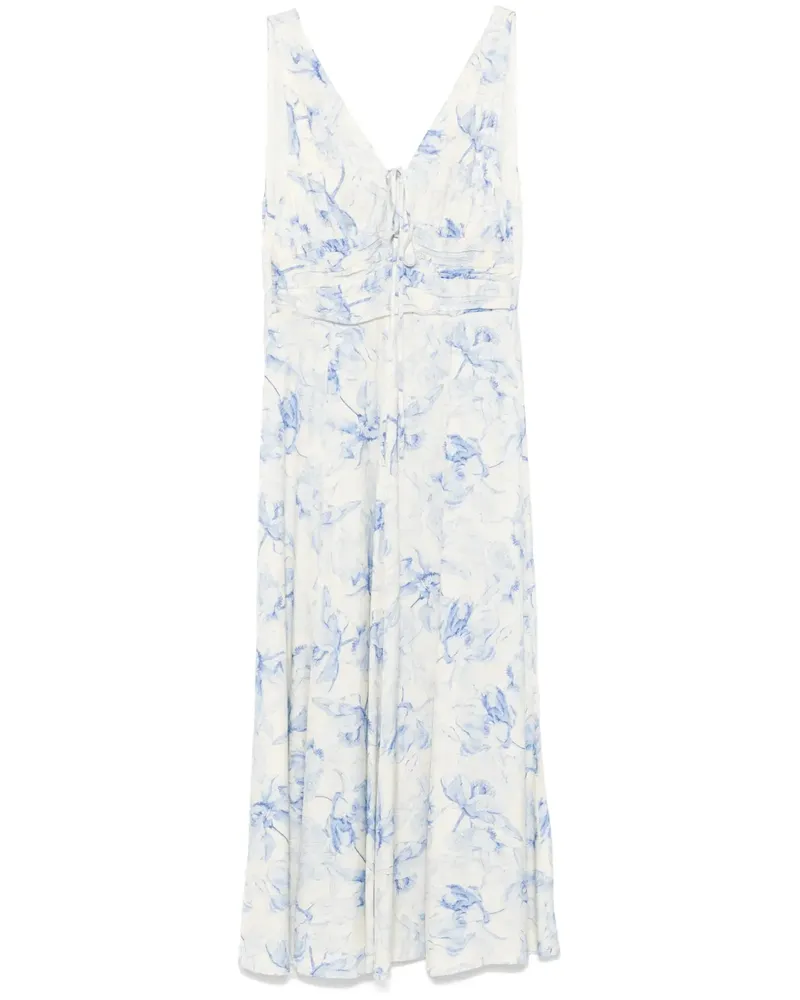 Maje Midikleid mit Blumenmuster - Blau Blau