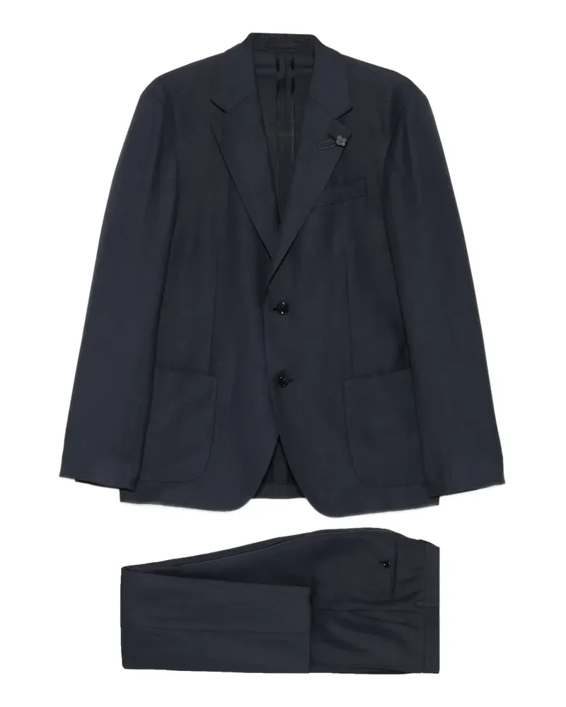LARDINI flower-pin single-breasted suit - Blau Blau