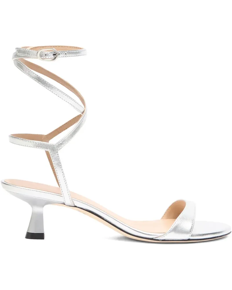Stuart Weitzman Sandalen mit gewickeltem Knöchelriemen - Silber Silber