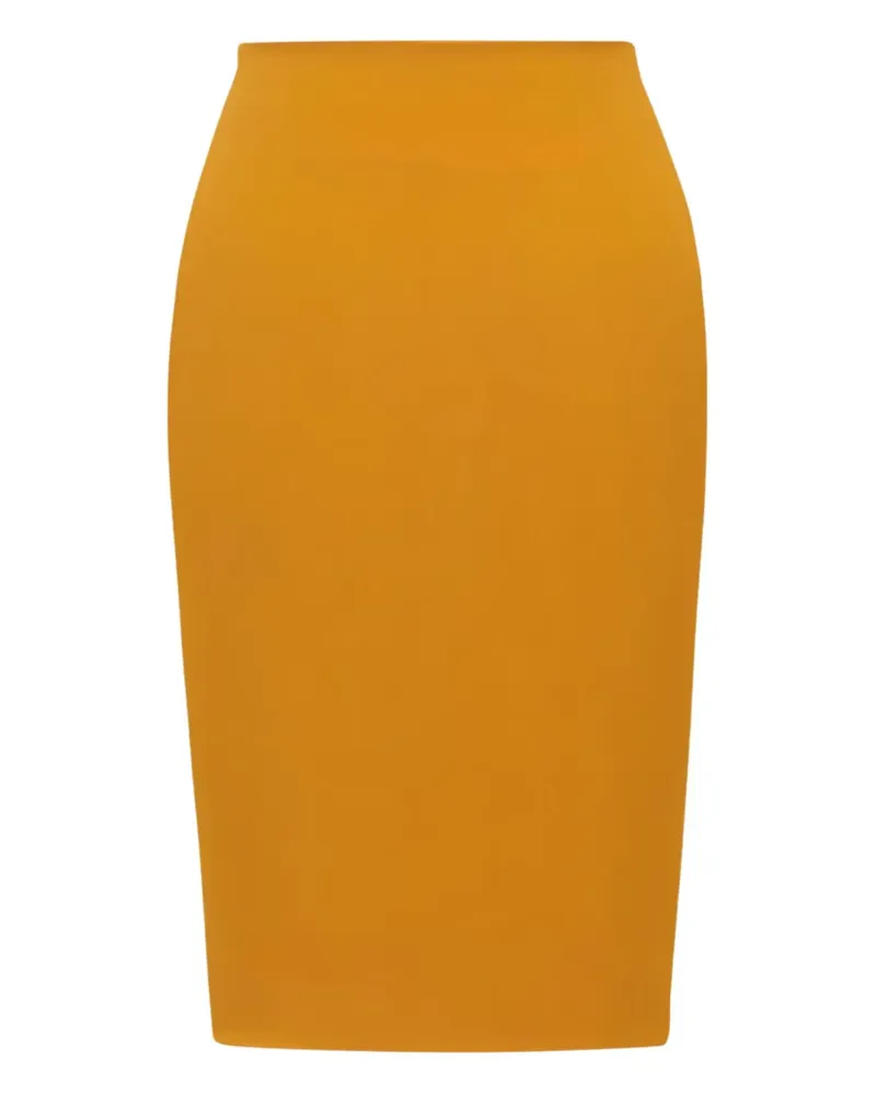 Saint Laurent concealed-pockets midi skirt - Orange Orange