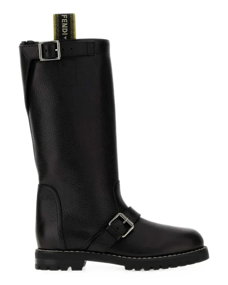 Fendi Commando buckle-detail leather biker boots - Schwarz Schwarz