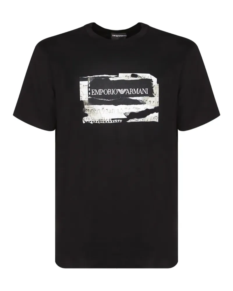 Emporio Armani T-Shirt mit Logo-Print - Schwarz Schwarz