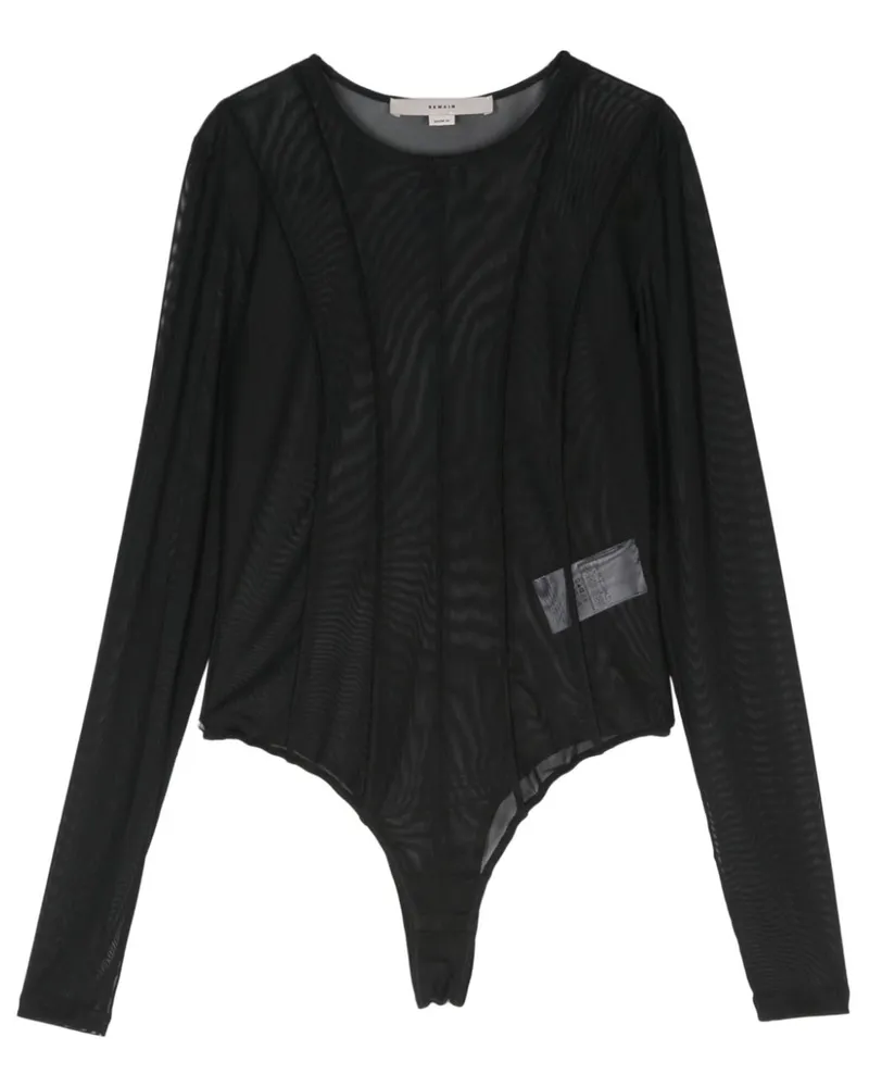 REMAIN Semi-transparenter Body mit Cut-Out - Schwarz Schwarz