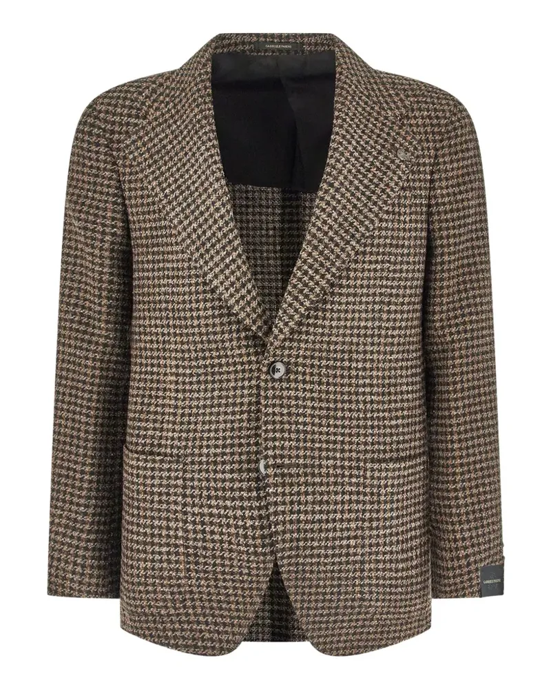 Gabriele Pasini houndstooth-pattern single-breasted blazer - Braun Braun