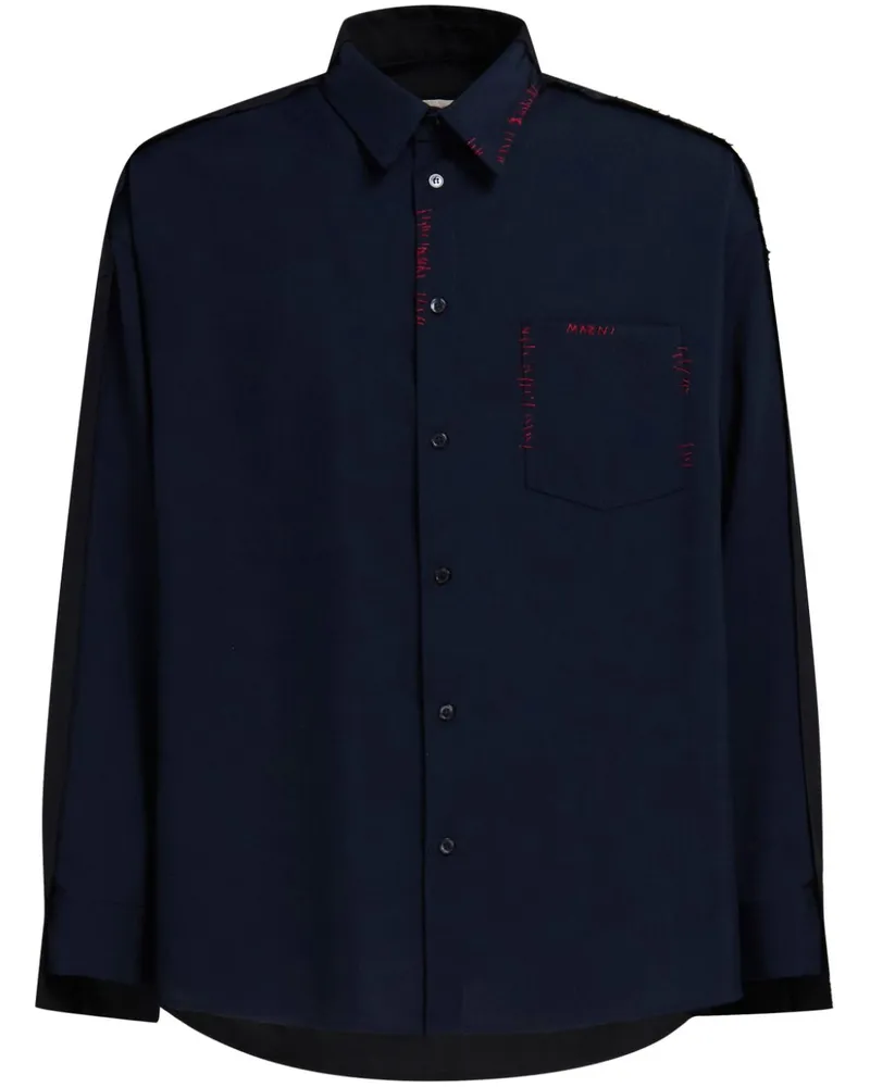 Marni Hemd mit Kontrasteinsätzen - Blau Blau