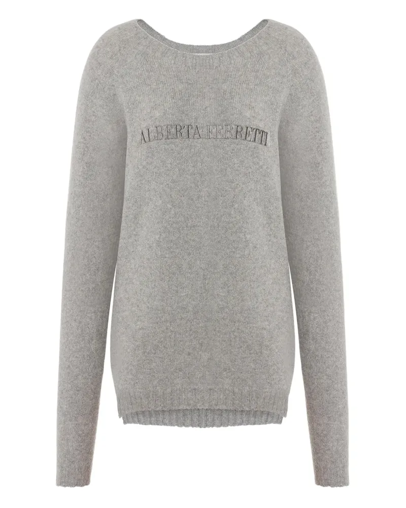 Alberta Ferretti Pullover mit Logo-Stickerei - Grau Grau