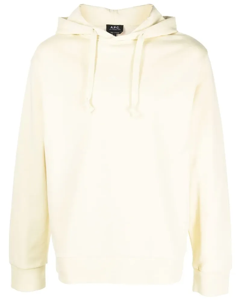 A.P.C. Hoodie mit Logo-Print - Gelb Gelb