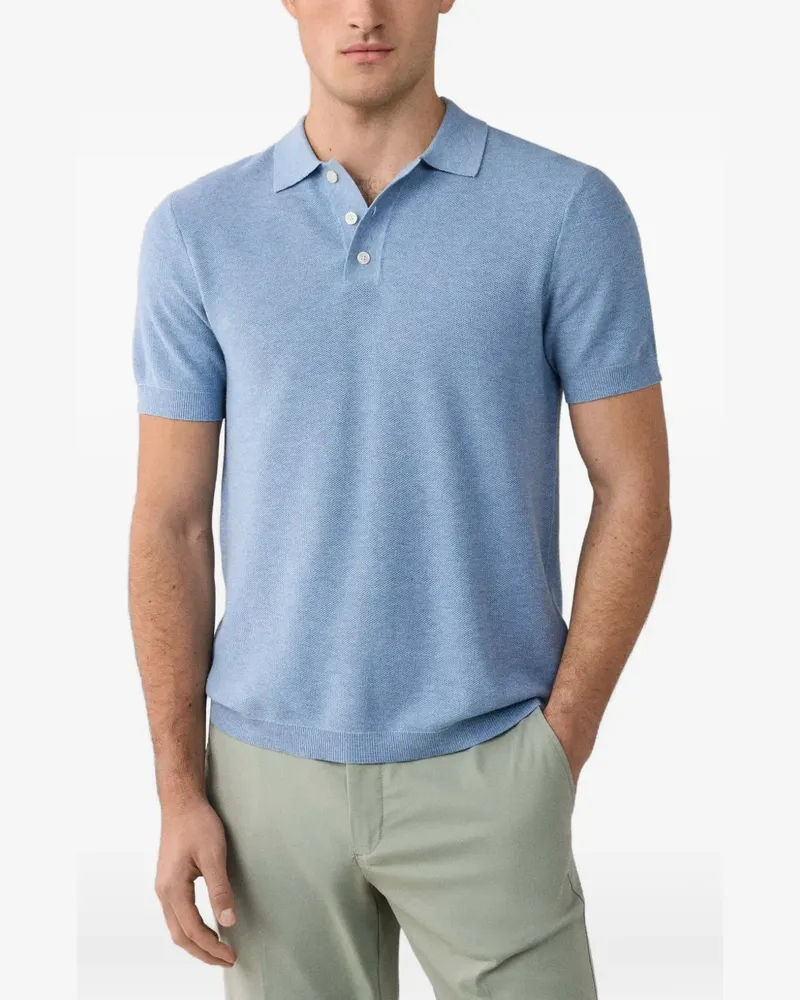 Hackett Gestricktes Poloshirt - Blau Blau