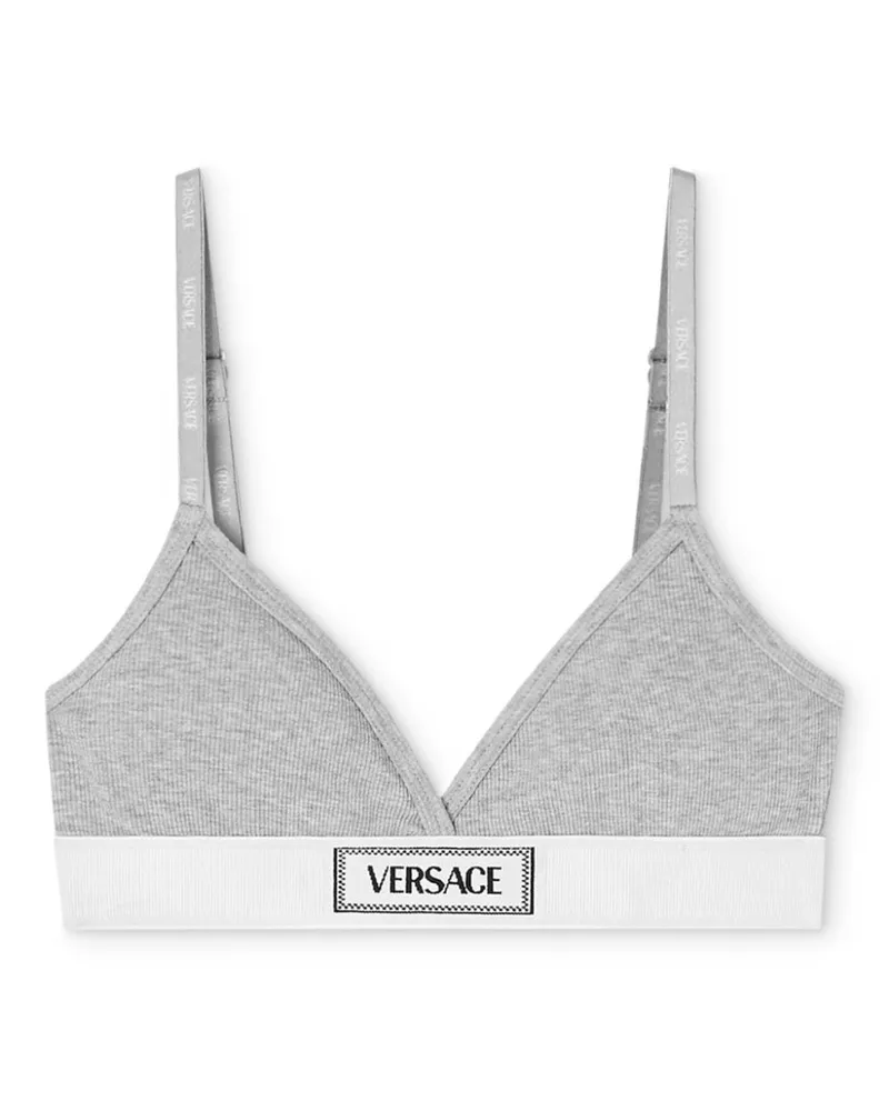 Versace BH mit Logo-Patch - Grau Grau