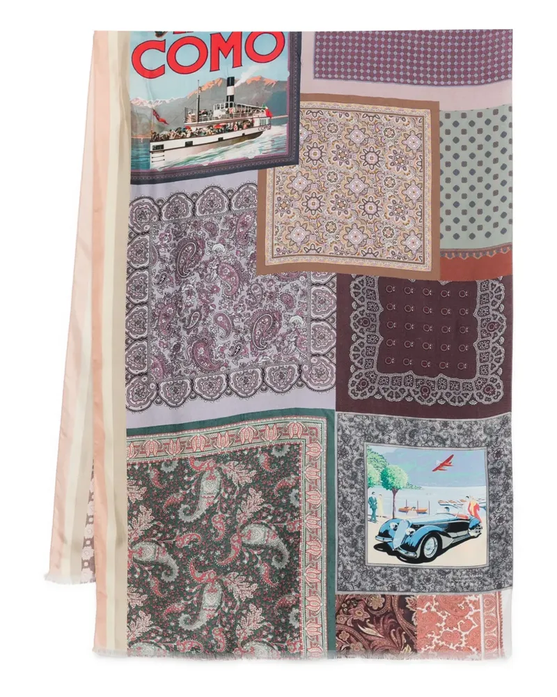 Pierre-Louis Mascia Schal im Patchwork-Look - Violett Violett