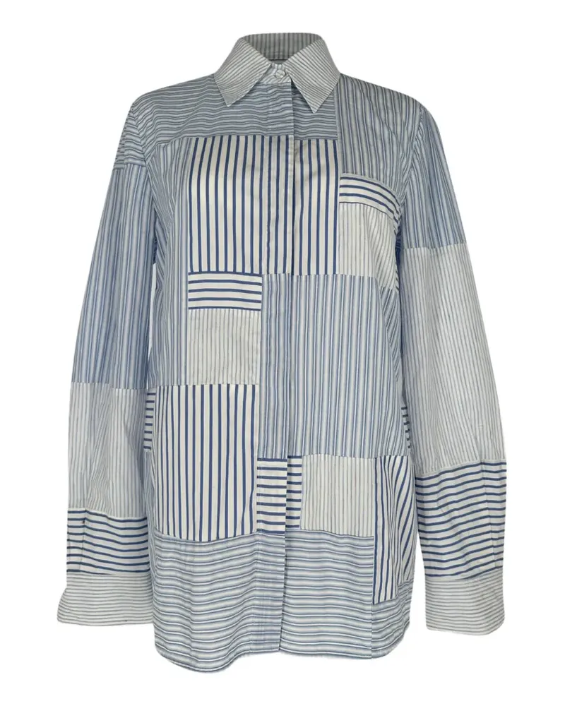 Gabriela Hearst 2020s Taj Hemd im Patchwork-Look - Blau Blau