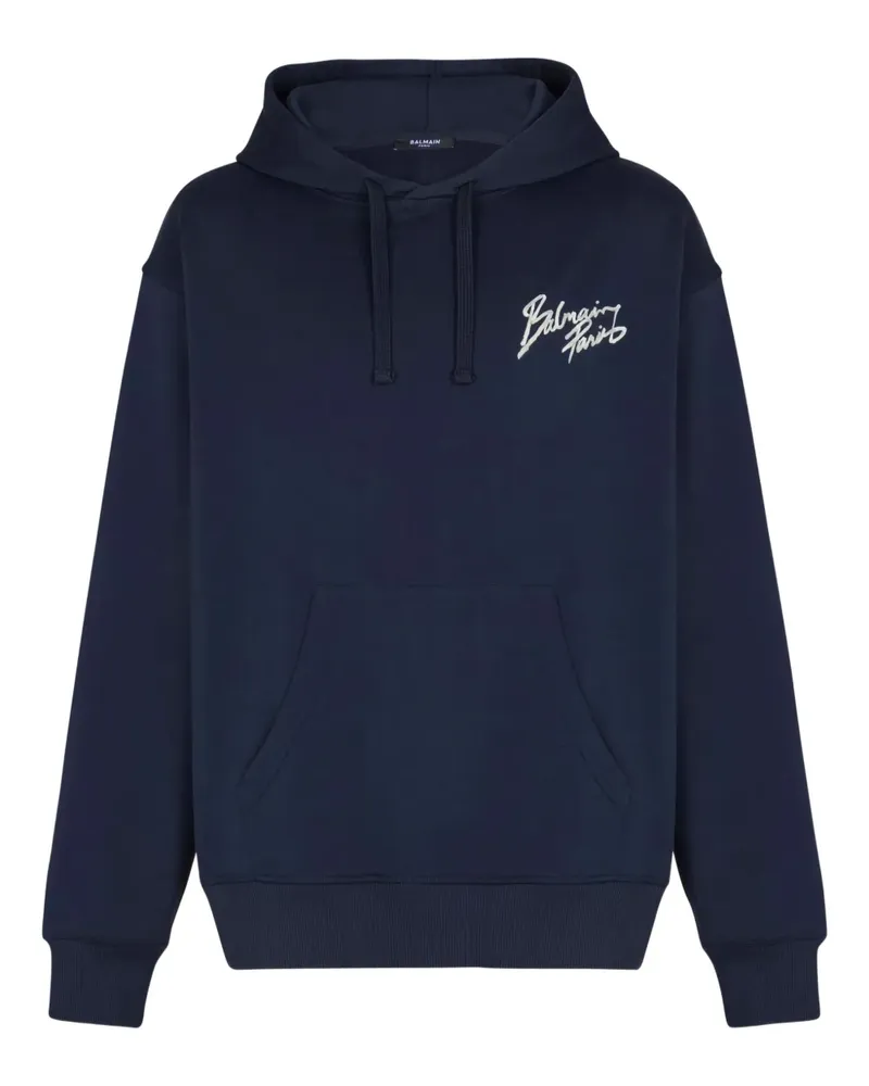 Balmain Hoodie mit Print - Blau Blau