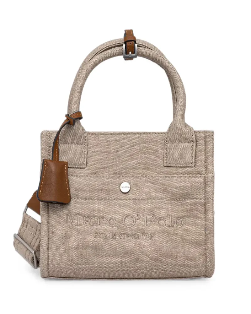 Marc O'Polo small logo-embroidered canvas tote bag - Nude Nude