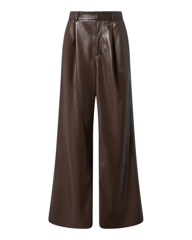 ANDAMANE Sasha pleated faux-leather trousers - Braun Braun