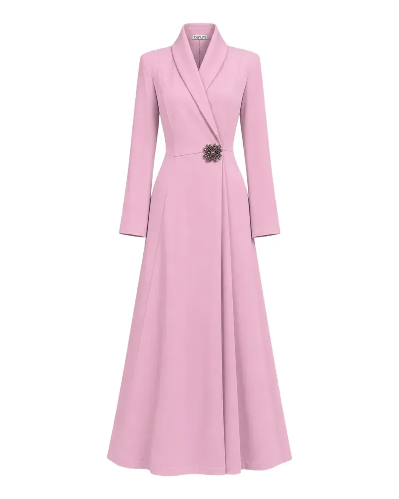 Baruni Rowan brooch-detail shawl-collar maxi dress - Rosa Rosa