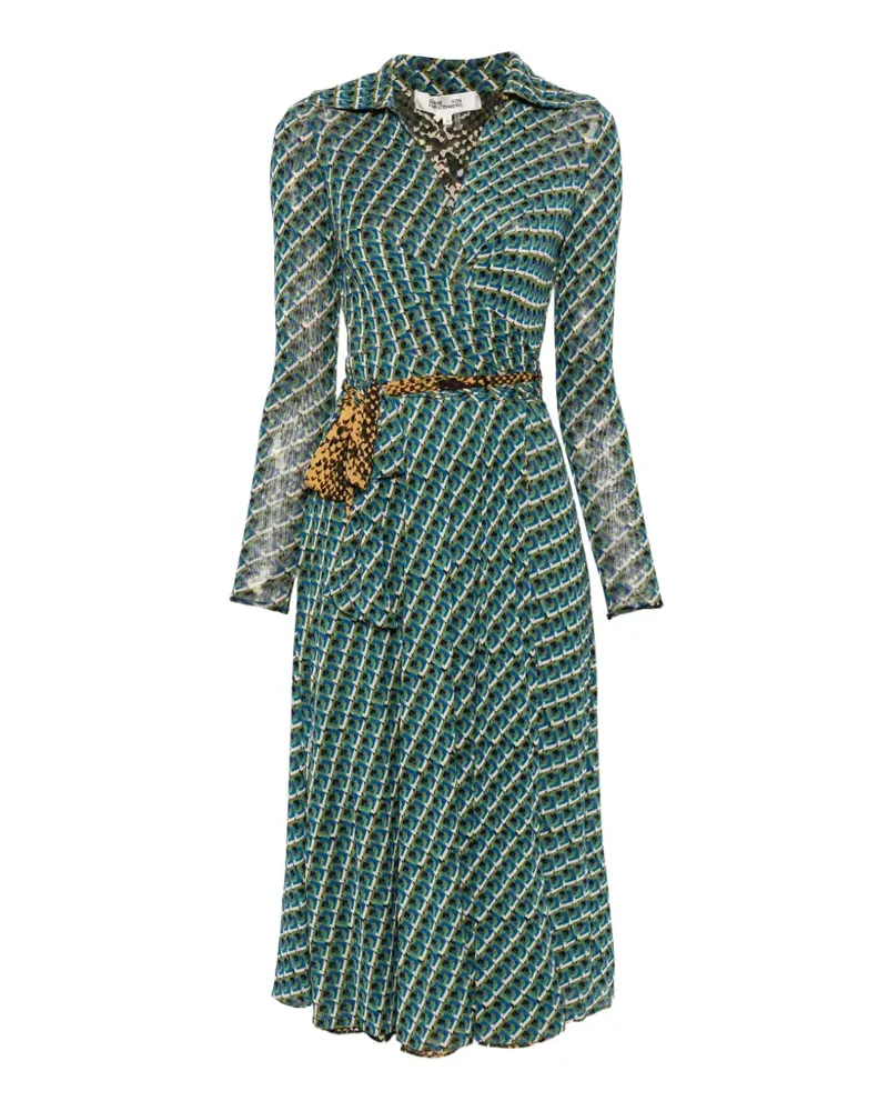 Diane von Furstenberg Wendbares Phoenix Wickelkleid - Blau Blau