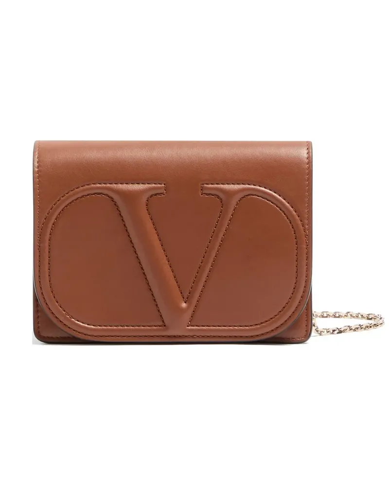 Valentino Garavani pouch with VLogo Walk calfskin chain - Braun Braun