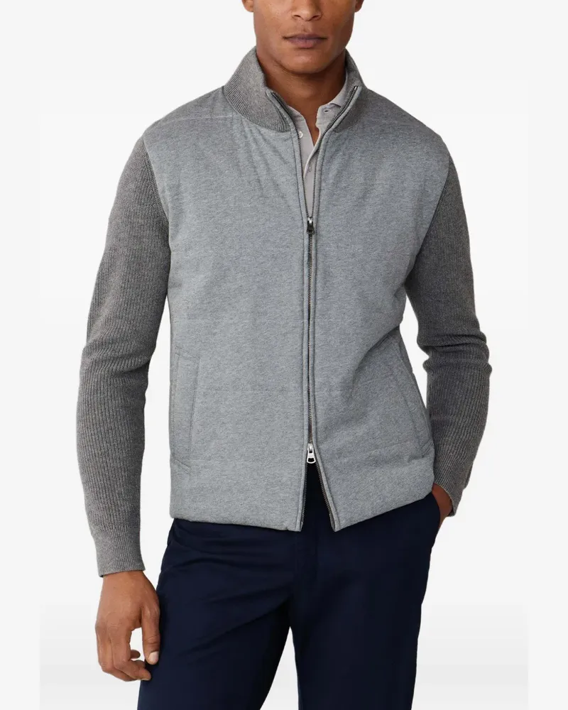 Hackett Gerippter Cardigan im Hybrid-Look - Grau Grau