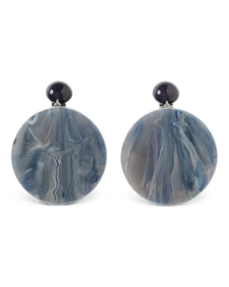 Emporio Armani marbled-effect drop earrings - Blau Blau