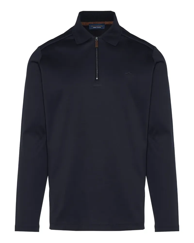 Paul & Shark long-sleeve zip polo shirt - Blau Blau