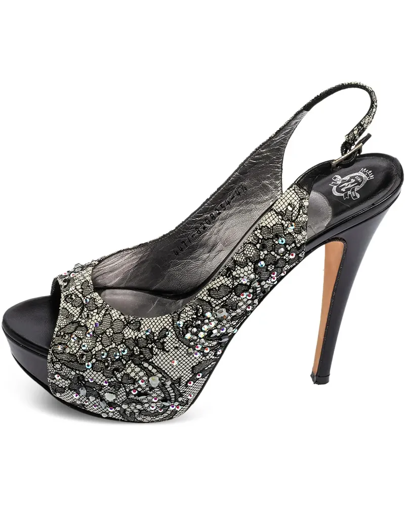 Gina Pre-owned Slingback-Pumps mit Plateau 130mm - Schwarz Schwarz