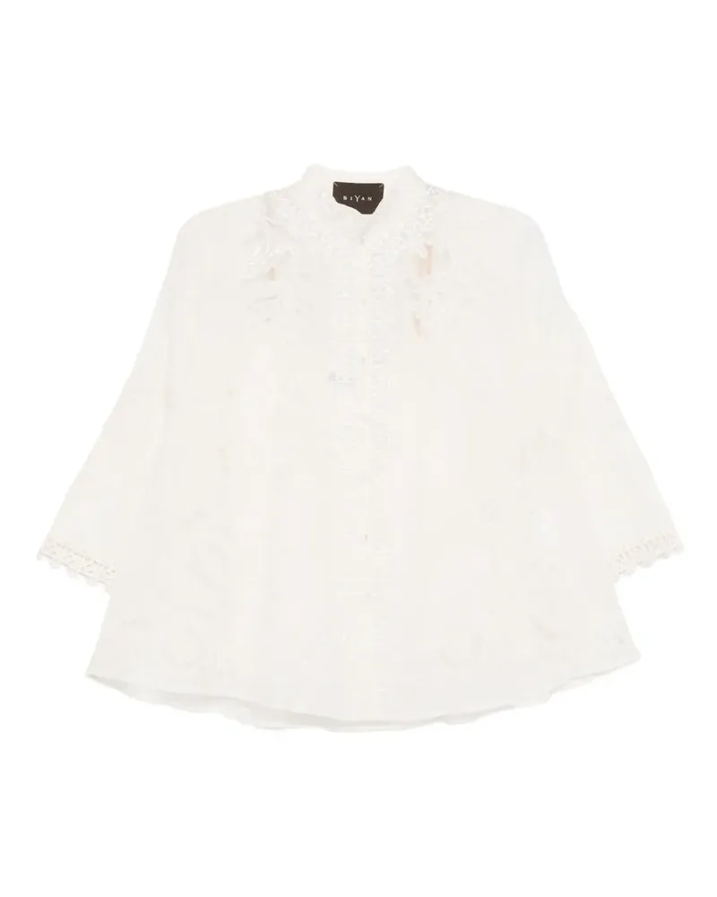 Biyan beaded silk top - Nude Nude