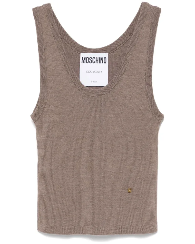 Moschino Gestricktes Oberteil mit Logo - Nude Nude