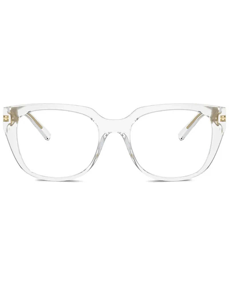Dolce & Gabbana Brille mit DG-Schild - Weiß Weiß