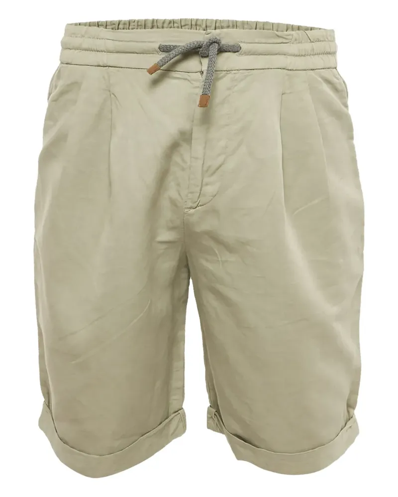 Brunello Cucinelli Plissierte Shorts mit Kordelzug - Grün Grün