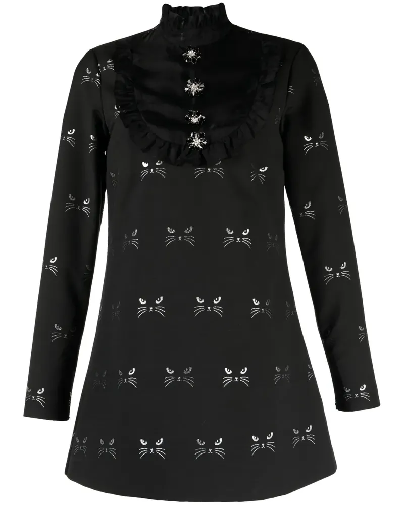 macgraw Minikleid mit Jacquardmuster - Schwarz Schwarz
