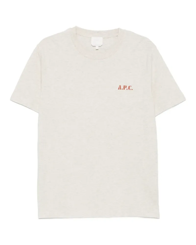 A.P.C. T-Shirt mit Logo-Print - Nude Nude